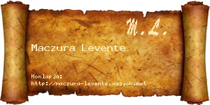 Maczura Levente névjegykártya